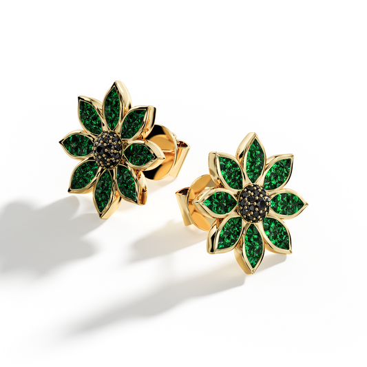 Flowever Garnet Earring