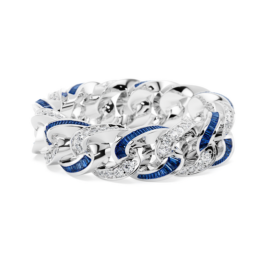 Cuban Blue Sapphire Ring