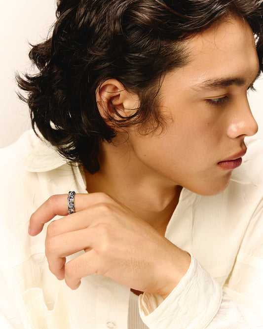 Cuban Blue Sapphire Ring