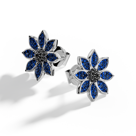 Flowever Blue Sapphire Earring