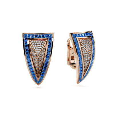 Pyramid Earring Blue Sapphire