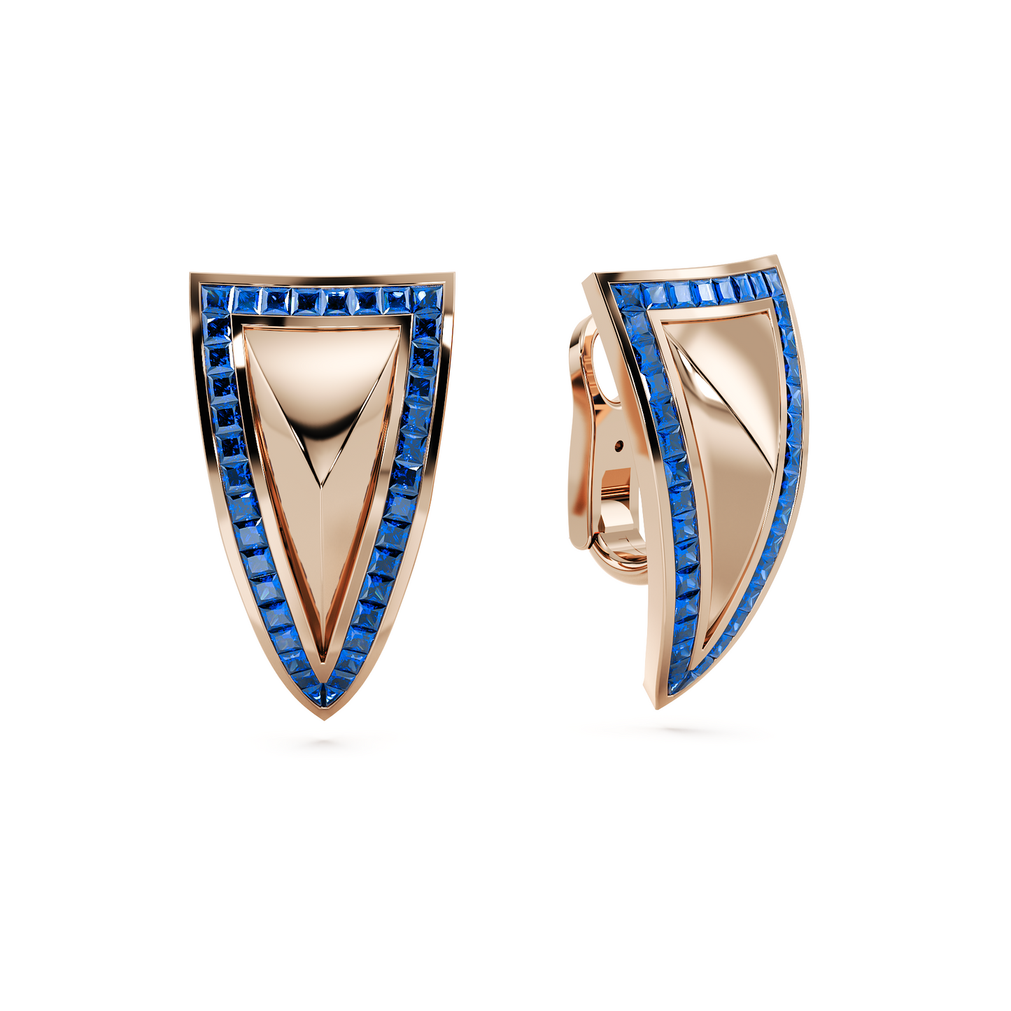 Pyramid Earring Blue Sapphire