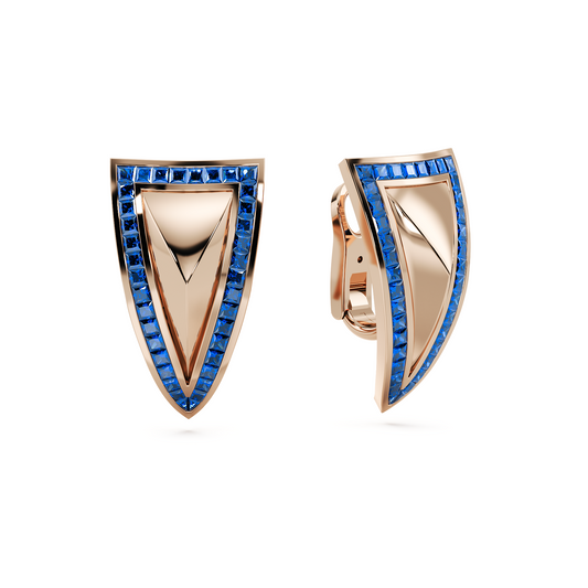 Pyramid Earring Blue Sapphire