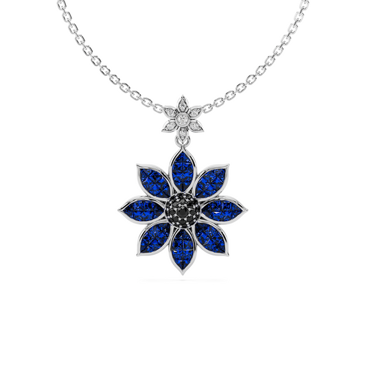 Flowever Blue Sapphire Pendant