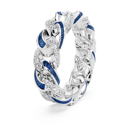 Cuban Blue Sapphire Ring