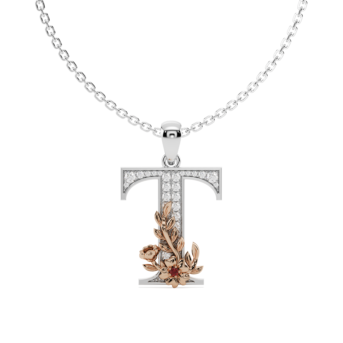Everbloom Initials Pendant "T"