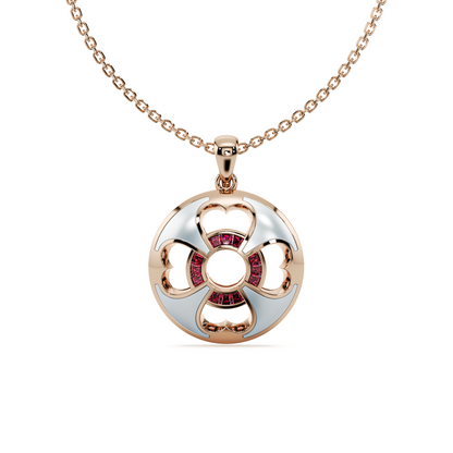 Unseens Lucky pendant in 18k rose gold with ruby